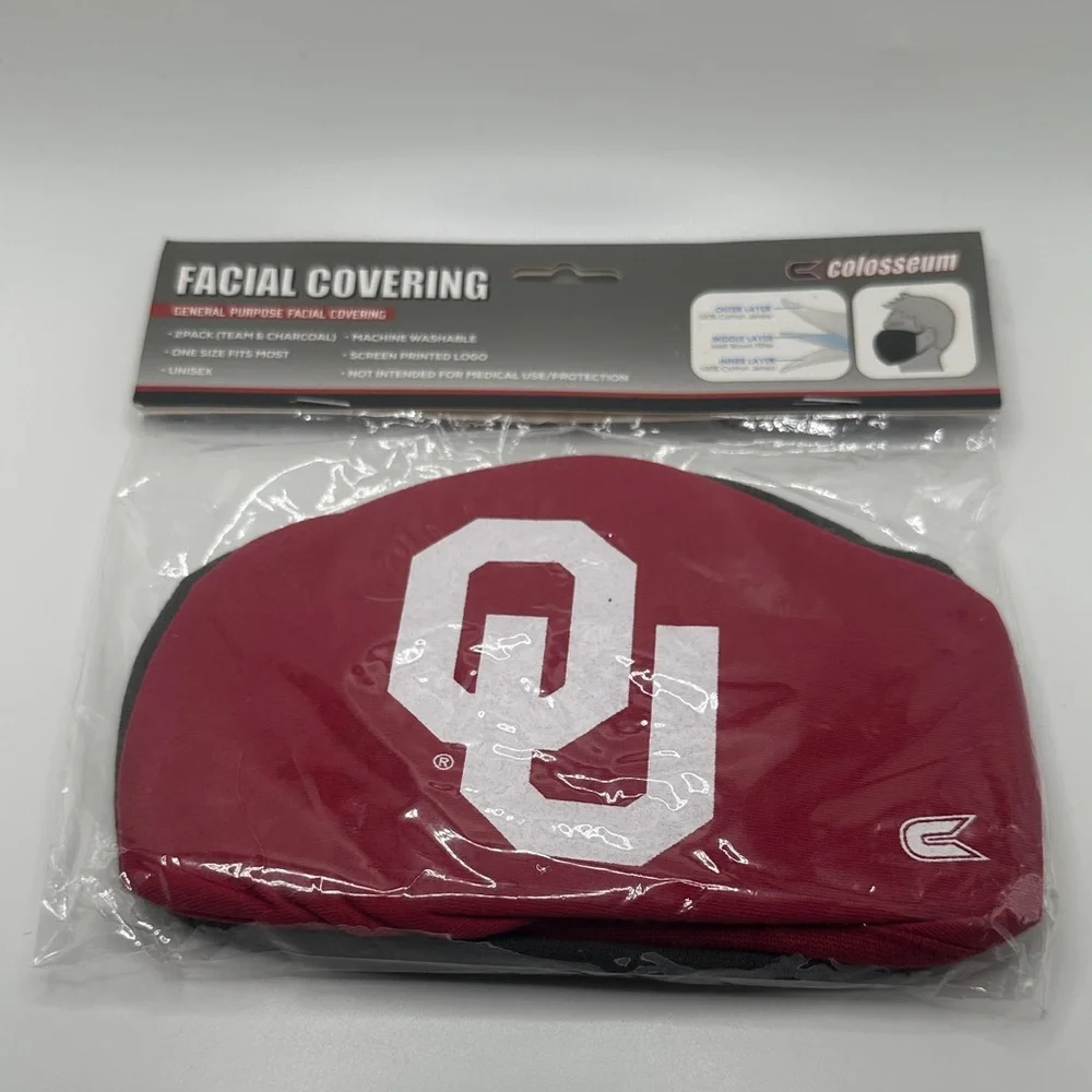 Colosseum Red Face Mask with White Emblem